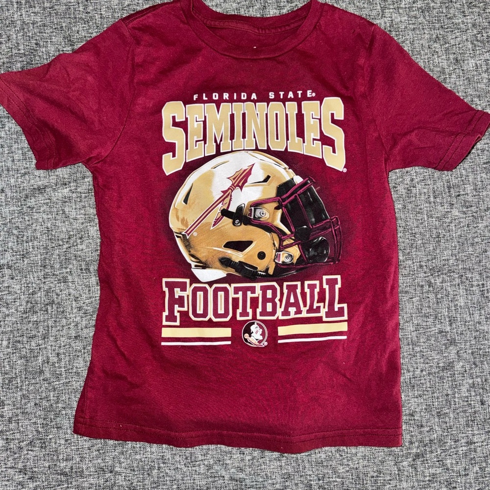 Florida State Seminoles Kids' Maroon Football T‑Shirt